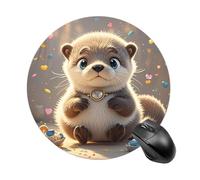 Cartoon Cute Otter Mouse Pad Non-Slip Rubber Base Mouse Mat Smooth Surface Stitched Edges Mousepad Aesthetic Durable Compatible with All Mice for Office & Gaming, Desk Accessory