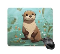 Cartoon Cute Otter Mouse Pad Square Mice Mat Waterproof Computer Mousepad with Non-Slip Rubber Base Wireless Mice Pad for Laptop Office Home Personalized Gaming Mousepad 25 * 30cm