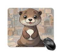 Cartoon Cute Otter Mouse Pad Square Mouse Mat Non-Slip Rubber Base Mousepad Wireless Mice Mat for Gaming, Office & Home, Waterproof Mouses Mats for Laptop/Desktop 25 * 30cm