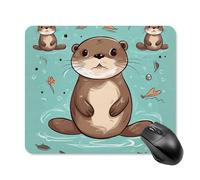 Cartoon Cute Otter Mouse Pad Square Mouse Mat Non-Slip Rubber Base Mousepad Wireless Mice Mat for Gaming, Office & Home, Waterproof Mouses Mats for Laptop/Desktop 25 * 30cm
