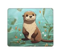 Cartoon Cute Otter Mouse Pad with Stitched Edge, Comfortable Mouse Pads with Non-Slip Rubber Base Gaming Mouse Mat Washable Mousepads Computers Laptop Desk Accessories for Office 7.9 x 9.5 in