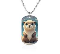 Cartoon Cute Otter Necklace Gift for Girlfriend Boyfriend, Long Chain Pendant Custom with Picture, Personalized Necklace Gift for Christmas Anniversary Family Birthday Valentine's Day