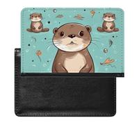 Cartoon Cute Otter Passport Holder Cover Passport Cover Protector Essentials with Credit Card Slots Slim Travel Wallet Covers Documents Organizer Protector for Man&Women