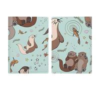 Cartoon Cute Otter Passport Holder Slim PU Leather Passports Wallet Portable Passports Protector Passport Cover