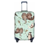 Cartoon Cute Otter Print Elastic Luggage Cover,Personalized Luggage Cover with Zipper.