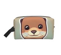 Cartoon Cute Otter Print Makeup Bag Cute Cosmetic Bag for Women Makeup Pouch Travel Toiletry Bag for Lady