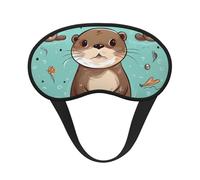 Cartoon Cute Otter Sleep Mask for Side Sleeper, Light Blocking Night Masks for Sleeping Eye Mask for Women Men Eye Cover Soft Comfortable Eye Shade for Travel, Nap