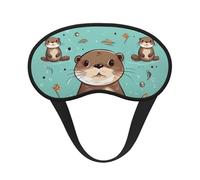 Cartoon Cute Otter Sleep Mask Soft Comfortable Eye Mask with Adjustable Strapblackout Eye Sleep Shade Cover for Women Girls Men Travel Yoga Nap Shift Work