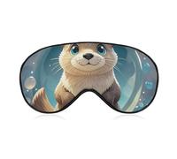 Cartoon Cute Otter Sleeping Mask, Light Blocking Eye Mask, Comfortable and Soft, Eye Cover with Elastic Band, Suitable for Men and Women, Suitable for Travel/Sleeping