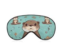Cartoon Cute Otter Sleeping Mask, Light Blocking Eye Mask, Comfortable and Soft, Eye Cover with Elastic Band, Suitable for Men and Women, Suitable for Travel/Sleeping