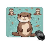 Cartoon Cute Otter Square Mouse Pad Portable Computer Mousepad with Non-Slip Rubber Base 20 * 25cm Ultra-Thin Gaming Mouse Mat for Computer Laptop Office Desk Accessories
