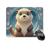 Cartoon Cute Otter Square Mouse Pad Portable Computer Mousepad with Non-Slip Rubber Base 20 * 25cm Ultra-Thin Gaming Mouse Mat for Computer Laptop Office Desk Accessories