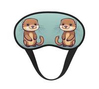Cartoon Cute Otters Print Adjustable Eye Cover for Sleeping, Comfortable, Pressure-Free and Breathable Sleeping Masks