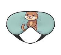 Cartoon Cute Otters Print Breathable Full-Cover Eye Mask Stylish Adjustable Nap Night Restful Environment