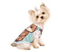 Cartoon Cute Otters print Dog Shirts for Small Dogs Stretchy T-Shirts Lightweight Tank Top Sleeveless Striped Vest