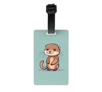 Cartoon Cute Otters Print Luggage Tags for Suitcases Waterproof Identification Travel Bag Lightweight Labels