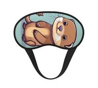 Cartoon Cute Otters Print Sleep Mask Soft Cover Eye No Pressure for Sleeping, Eye Masks for Side Sleepers