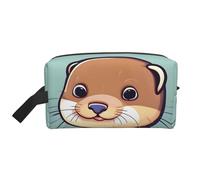 Cartoon Cute Otters Print Toiletry Bag for Men, Cosmetic Bag Spacious Capacity Travel Toiletry Bag for Women