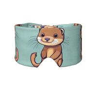 Cartoon Cute Otters Printed Sleeping Blindfold, Padded Ear Warmer Mask, Adjustable Head Wrap, for Deep Relaxation