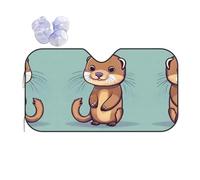 Cartoon Cute Otters Printing Summer Sun Shade Sunshade Windshield Cover Front Window Shade Sun Visor Shade Car Accessories