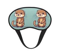 Cartoon Cute Otters Sleeping Mask for Adults Blackout, Comfortable Eye Mask Blocking Light for Travel, Yoga
