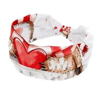 Cartoon Cute Owl in Winter Red and White Scarf Stretchy Headbands for Women, Non-Slip Hair Bands Fashion Sports Turban for Yoga Workout Daily Use