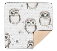 Cartoon Cute Owl Large Sturdy Baby Play Mat for Indoor Outdoor Portable Padded Play Mat for Newborns Babies Infants Toddlers, 50'' x 50''