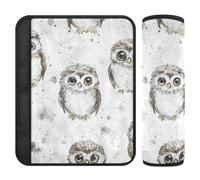 Cartoon Cute Owl White 2 Pack car Accessories seat Belt Covers Stop seat Belt Cutting into Neck for Most Cars forro para cinturon de seguridad