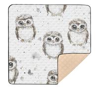 Cartoon Cute Owl White Large Sturdy Thick Play mat for Baby for Floor Water Resistant Foldable Baby Crawling Mat for Babies Infants Toddlers, 50'' x 50''con Musica para Bebes