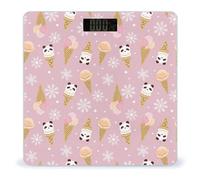 Cartoon Cute Panda Cone Pink Digital Scales for Body Weight - Bright LCD Display Digital Weight Scales Bathroom with Automatic Power On/Off - Sturdy Tempered Glass Surface