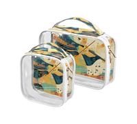 Cartoon Cute Panda Music Notes Score Illustration Stylravel Bag Toiletry TSA Approved Portable Small Makeup Bag Travel Essential