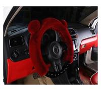 Cartoon Cute Panda Plush Car Steering Wheel Cover Universal Winter Rhinestone Steering Wheel Case Soft Fluffy Auto Accessories Steering Wheel Cover(Grey)