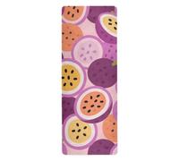 Cartoon Cute Passion Fruit Purple yoga mats for home workout for home printed, non slip, nonslip yoga towel with bag for carrying tapete para ejercicio 71x26 inches