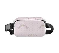 Cartoon Cute Peach Bow Stylish Waist Pack Crossbody Bag for Men Women Water Resistant Cross Body Bag Belt Pack with Adjustable Strap for Travel Gym Work, Cartoon cute Peach bow, One Size