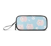 Cartoon Cute Peach Piggy Bank Nylon Big Pencil Bag Big Capacity Pencil Case with Compartments School Stationery for Elementary Student