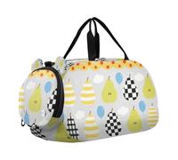 Cartoon Cute Pears Boy's Gym Duffel Bag with Shoes Compartment Multifunctional Overnight Travel Weekender Tote for Boys and Girls