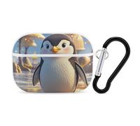 Cartoon Cute Penguin AirPod Pro Case, Anti Scratch Hard PC Cover with Keychain, AirPod Pro 2nd/1st Case Accessories for Women Men, White-Style