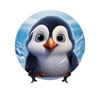 Cartoon Cute Penguin Ceramic Decorative Plates Bone China Decorative Plate With Display Stand Handmade Ceramic Ornament Personality Porcelain Dinner Plate Crafts For Home Office Wall Decoration 17cm