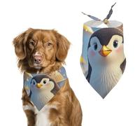 Cartoon Cute Penguin Dog Bandanas for Feeding Grooming, Triangle Pet Bibs Washable Pets Scarf for Cats & Dogs