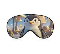 Cartoon Cute Penguin Eye Mask for Women & Men, Breathable & Adjustable Eye Cover, Ultra Soft Sleep Mask, Lightweight Travel Blindfold for Airplane, Nap, Night Sleeping