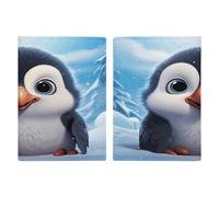 Cartoon Cute Penguin Passport Holder Ultra Slim PU Leather Travel Document Organizer Compact Premium International US Passport Protector Cover for Women Men