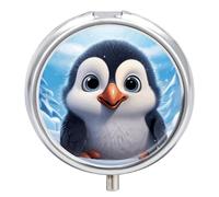 Cartoon Cute Penguin Pill Box Mini Pill Case Pocket Pill Case for Men Travel Pill Box Cute Pill Organizer 3 Compartment Medicine Pill Organizer Pill Container Pill Holder