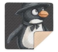 Cartoon Cute Penguin Soft Thick Baby Playmat for Floor Portable Tummy Time Mat for Babies Infants Toddlers, 50'' x 50''