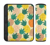 Cartoon Cute Pineapple Yellow 2 pcs Belt Alert Covers Release Stress to Your Neck and Shoulders for Most Cars funda para cinturón de carro