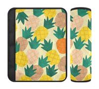 Cartoon Cute Pineapple Yellow 2 pcs Seatbelt Shoulder Strap Cushion, More Comfort Driving, Seatbelt pad for Most Cars