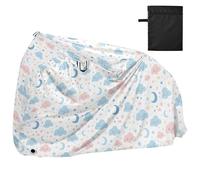 Cartoon Cute Pink Blue Cloud Moon Waterproof Bike Cover Outdoor with Lock Holes Uv Resistant Indoor Outdoor Storage Rain Cover Fits for Most protectores para bicicletas