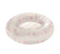 Cartoon Cute Pink Fish Bones Pet Dog Bed Warm & Soft fluffier Orthopedic Dog Bed for Medium Size Pets Supplies