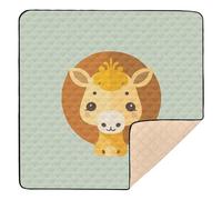 Cartoon Cute Pony Icon Soft Thick Baby Gym & Activity Mat for Floor Cozy Breathable Activity Gym Mat for Baby Toddler Infant, 50'' x 50''