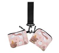Cartoon Cute Puppy Land Women's Coin Pouches Card Holder Small Portable Card Money Holder with Wristlet Strap for Lady 2 Pcs, Cartoon cute puppy land, One Size, Casual