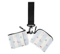 Cartoon Cute Puppy Land Women's Dual Wallets Business Card Cases Small Portable Women's Money Organizers with Keychain for Ladies 2 Pcs, Cartoon cute puppy land, One Size, Casual